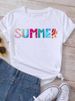 European And American Cross-border Foreign Trade Women's Geometric Pattern Round-neck Printed Short-sleeve T-shirt Top_ecoleips.com