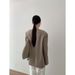 Yi En Ou Inbyin Minimalist Ecstasy Collarless Blazer Women High-end Sense Curved Loose Casual Suit_ecoleips.com