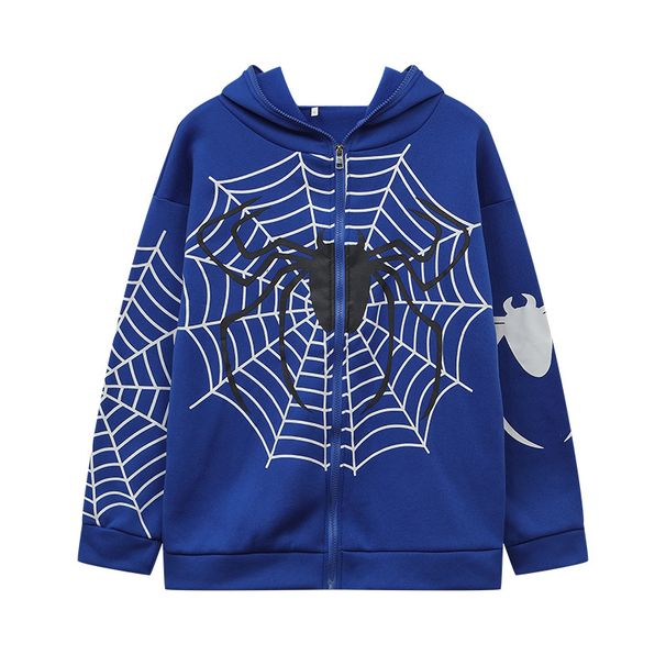 Women’s Clothing spider web zipper sweatshirt women's casual trendy hoodie spring and autumn fleece jacket_ecoleips.com