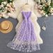Women Dress 2026 New Summer Fashion Fairy Mesh Party Dress Korean Pop Floral Print Vacation Beach Dress Streetwear Sundress_ecoleips.com