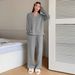 Voya Minimally Designed Home Clothing Set That Can Be Worn Externally, Loose And Comfortable Two-piece Set For Women's Clothing_ecoleips.com