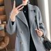 2025 Autumn/Winter Women's Short Woolen Coat For Petite Figures, Loose Fit, Off-Season Blazer With Suit Collar, Trendy_ecoleips.com