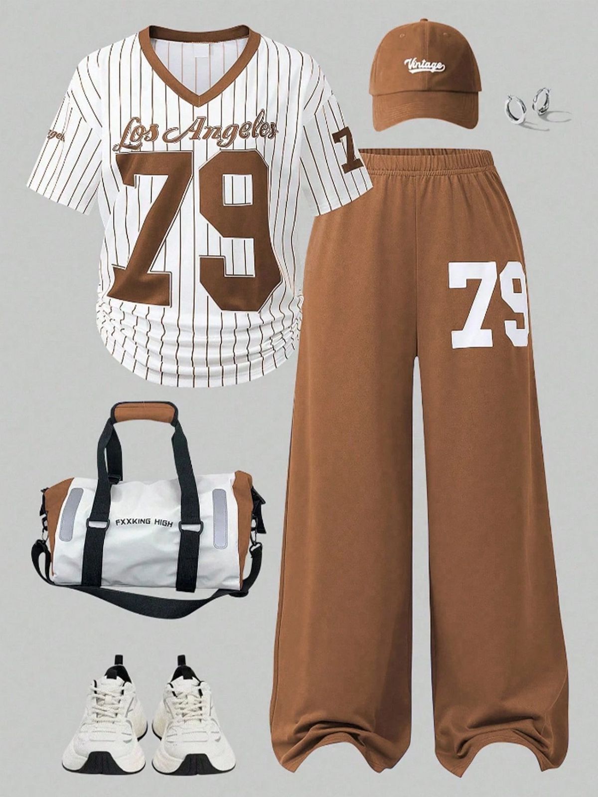 Digital Print Lounge Set For Women, Comfortable Loose-Fit Two Piece Short Sleeve Outfit For Spring_ecoleips.com