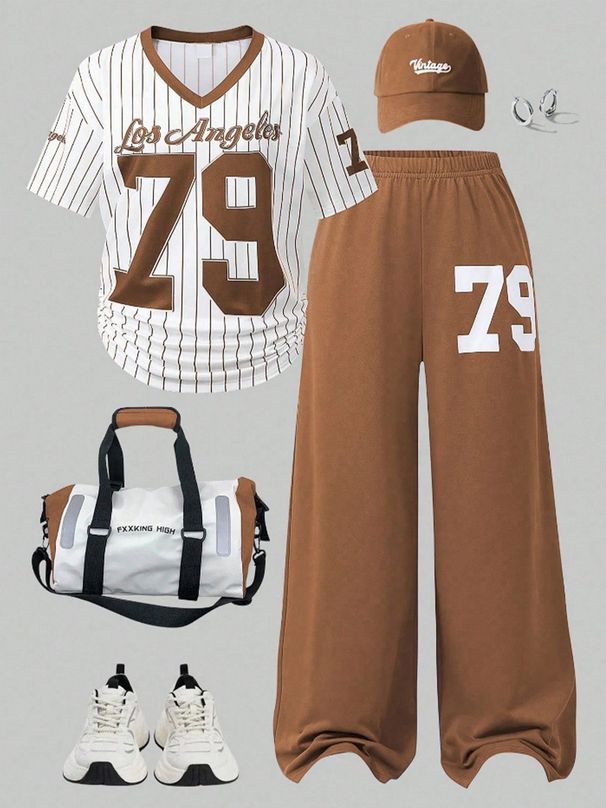 Digital Print Lounge Set For Women, Comfortable Loose-Fit Two Piece Short Sleeve Outfit For Spring_ecoleips.com