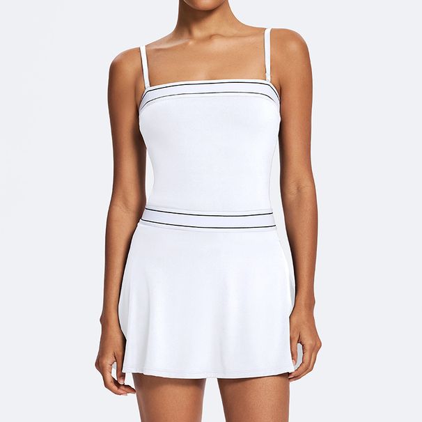 Women's Faux Two Piece Sports Skirt Set New Fashionable Outerwear Golf Tennis Skirt Running Yoga Suit_ecoleips.com