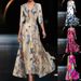 Women's Clothing Temperament Three Quarter Sleeve Long Dress_ecoleips.com