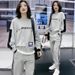 Women's Clothing Casual Suit Women's Round Neck Long Sleeve Two Piece Sweatshirt Harem Pants Two Piece Suit_ecoleips.com