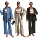 Plus Size Women's Loose Two Piece Set Solid Color Fashionable Spring Autumn Mid Length Apricot Blue Black Clothing_ecoleips.com