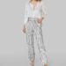 Women's Elegant Geometric Print Pants Set – Wrinkle-Free Polyester Office Wear, Long Sleeve Blouse & Trousers_ecoleips.com