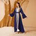 Women’s Clothing Sequin Embroidered Robe Muslim Fashion Women's Clothing Two Piece Puff Sleeve Dress_ecoleips.com