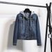Women’s Slim Fit Denim Jacket With Detachable Hood – Trendy Spring/Autumn Long Sleeve Coat (Dark/Light Blue, S-5XL)_ecoleips.com