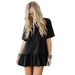 Cross-border Women's Clothing Dress, Loose-fitting Solid Color Round-neck Short-sleeve Sweet And Spicy Style_ecoleips.com