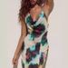 Women's Floral Print Maxi Dress Backless Halter Neck Sling Style High Waist Draped Neckline Summer Vacation Dress_ecoleips.com