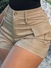 Aria Basics Aria Basics 2026 European And American Foreign Trade Cross-border New Model Casual Women's High-waisted Buttoned Street Pocket_ecoleips.com