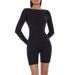 Women's Base Layer Backless Long Sleeved Bodysuit Solid Color Sexy European American Style in Stock Summer Jumpsuits Rompers_ecoleips.com