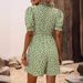Voya Women's Fashion Commuter Holiday Printed Small Daisy Puff Sleeve Jumpsuit For Women Union Suit_ecoleips.com
