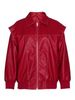 Aria Basics European And American Women's Leather Jacket, New Cross-border Vintage Casual Burgundy American-style Jacket With Zipper_ecoleips.com