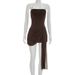 Sensational Ruffle Trim Bodycon Dress With Sheer Mesh And Crisscross Back For Women Comfortable High-Waist Fit_ecoleips.com