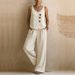 Women's Sleeveless Casual Jumpsuit Set Urban Chic Comfortable Everyday Wear_ecoleips.com