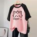 Summer New Style Women's T-Shirt Pure Cotton Short Sleeve Casual Fashionable Versatile Age Reducing Raglan Sleeve mid Length Top_ecoleips.com