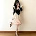 Women's French Elegant Color Block U Neck Flutter Sleeve A-Line Mini Dress – Slimming Fall Winter Gown_ecoleips.com