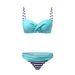 Women's High-Waisted Split Swimsuit Sexy Bikini Cross-Over Hard Underwire European American Style_ecoleips.com