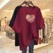 Summer New Style Women's White T-Shirt Heart Shaped Crew Neck Short Sleeve Fashionable Versatile Loose Fit Stylish Design_ecoleips.com