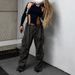 Solid Color Streetwear Hooded Crop Top With Detachable Lanyard | Y2k Aesthetic Slim Fit T-Shirt For Women_ecoleips.com