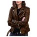 2025 New Women's Autumn Short Spring Korean Style PU Motorcycle Slim Fit Winter Leather Jacket_ecoleips.com