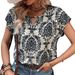 2026 European And American Women's Clothing Summer New Fashion Versatile Printed V-Neck Bat Sleeve_ecoleips.com