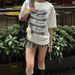 Women's Casual Loose Summer Knit Top Motorcycle Print off Shoulder T-Shirt European American Style Streetwear Short Sleeved Sexy Clothing_ecoleips.com