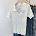 Elegant Women's Lapel Short Sleeve Knit Sweater Cable Knit Shoulder Top Summer New Arrival_ecoleips.com