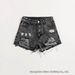 High-Waisted Distressed Denim Shorts for Women Slimming Ripped Frayed Edges Retro American Style Versatile Bodycon Hot Pants_ecoleips.com