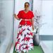 Women's Clothing Plus Size Clothes Print Maxi Dress For Women – Elegant Long Sleeve Lemon Yellow/Red/Black/Green (L-3XL)_ecoleips.com