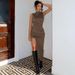 European American 2025 Summer New Fashionable Unique Slim-Fit Ruched Bodycon Dress With Side Slit And Sleeveless Design_ecoleips.com