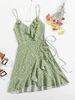 cross-border European And American New Style Lace-up Pleated Ruffle Floral Sleeveless Strap Dress_ecoleips.com