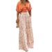 Voya Women's Summer Set, Daily Elegant And Casual Style, V-neck Printed Slim Fit Short Sleeved Pants Set_ecoleips.com