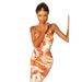 Women's Summer Fashion Print Tie Dye Long Dress Backless Lace Up Design Style New_ecoleips.com