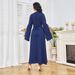 Modest Abaya Dress Elegant Beaded Abaya Dress For Women - Dubai Style Long Sleeve Maxi Dress With Waist Tie_ecoleips.com