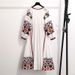 Bohemian Retro Ethnic For Women, Vacation Cotton Linen Embroidered National Style Tie Loose Long Dress_ecoleips.com