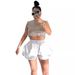 Y2k Bubble Shorts For Women - High Waist Puffy Mini Shorts With Elastic Waistband (White/Black/Olive Green)_ecoleips.com