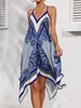 Bohemian Polka Dot Print Halter Dress, Fitted Design, Casual Summer, Perfect For Vacation & Daily Wear_ecoleips.com