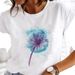 European And American Cross-border Foreign Trade Wholesale Clothing: Colorful Feather Butterfly Round-neck Plus-size_ecoleips.com