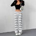 Striped Wide-Leg Pants With Drawstring Waist – High-Waisted Flowy Trousers For Effortless Style_ecoleips.com