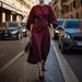 Women's Clothing Fashion Temperament Elegant Solid Color Waist Dress Casual Bat Sleeve Long Dress_ecoleips.com
