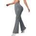Women's Clothing Women's High-Waisted Ribbed Yoga Flared Pants Tummy Control European American Style Slightly Flared Sports Fitness Trousers_ecoleips.com