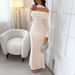 Strapless Long Sleeve Bodycon Maxi Dress For Women Party Club Evening Wear_ecoleips.com