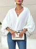 "Polka Dot Chiffon Blouse – Lantern Sleeve Button-Down Top For Women, Lightweight Summer Casual Shirt"_ecoleips.com
