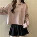 Foreign Trade European And Style Solid Color American Minimalist Hooded Sweatshirt For Women, Cotton, Loose Fit,_ecoleips.com