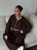 Women's Cropped Hoodie Jogger Pants Set Oversized Pullover Drawstring Waist Zip-Up Detail Casual Loungewear Two-Piece Multiple Colors_ecoleips.com